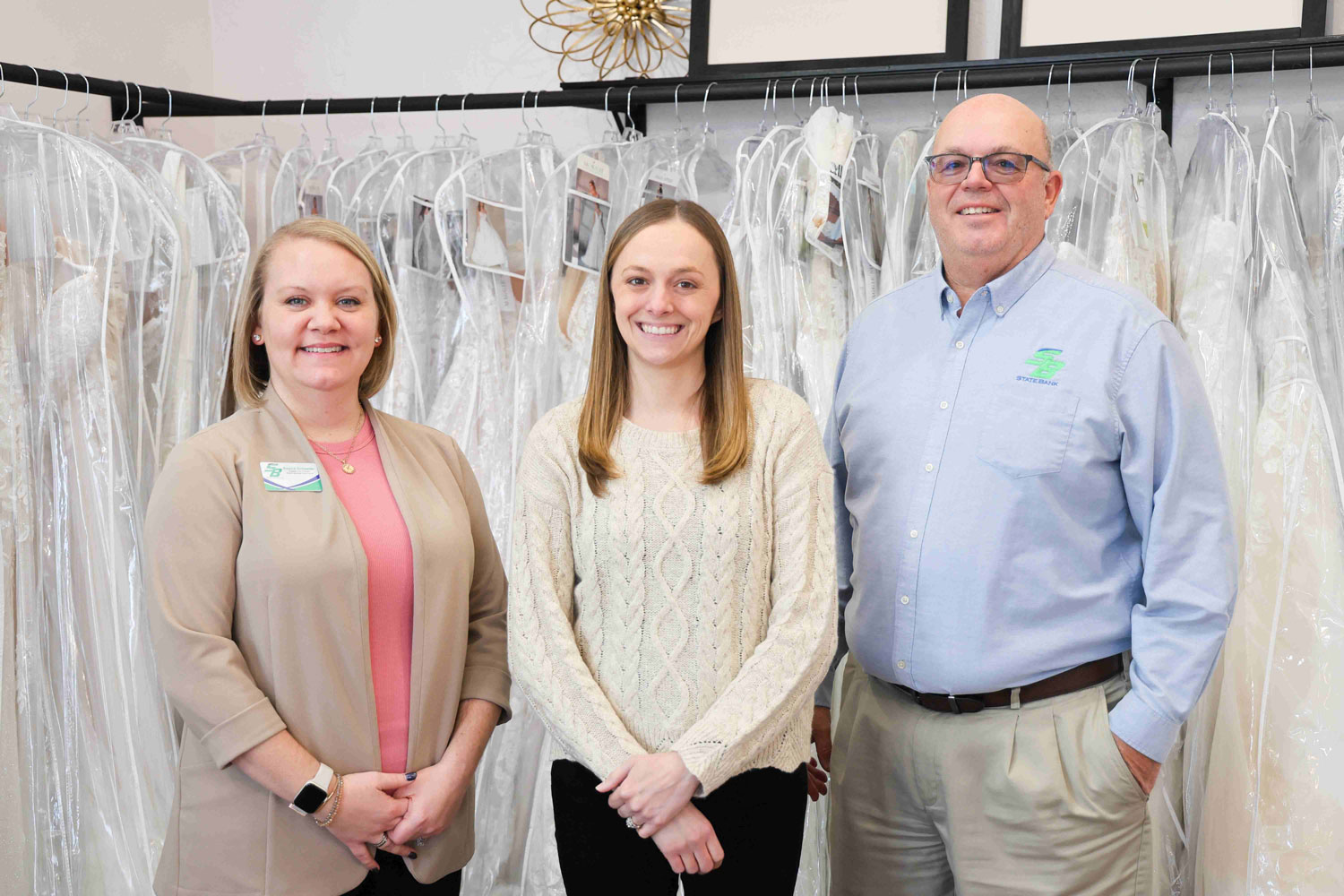 State Bank reps at Ella K Bridal
